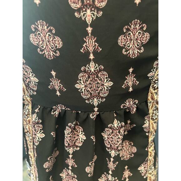 Knox Rose boho peasant short sleeved blouse flowy hippie gypsy puff sleeve - Picture 6 of 8